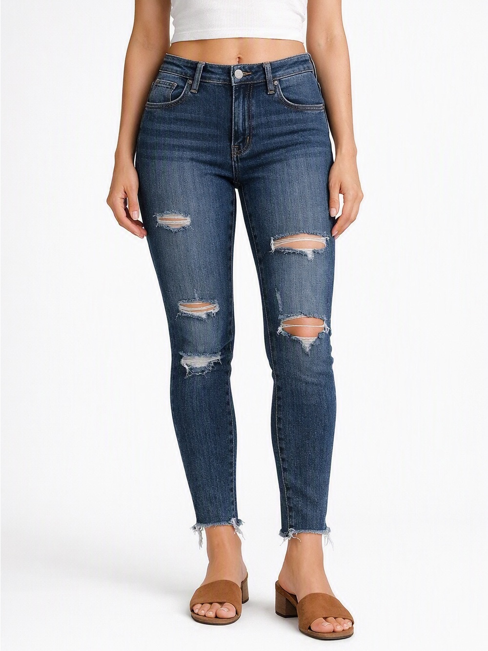 Vervet Blue Distressed Skinny Jeans Women’s Size 28